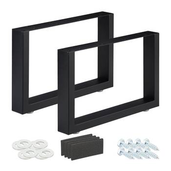 Jeu de 2 pieds de table noirs