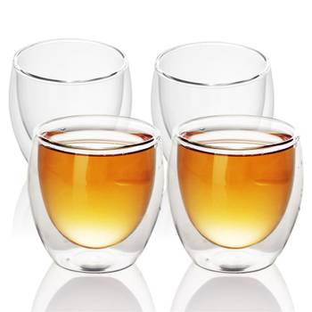 4x Thermo Glas Teeglas Kaffeeglas 250ml