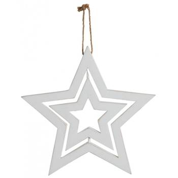 Stern aus weißem Holz zum Aufhängen