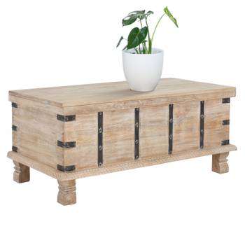 Table basse 100x44x50 cm nature/blanc