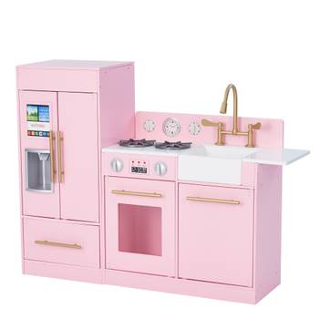 Holzpielküche Set mit Kühlschrank