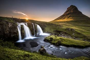 Tableau cascade o - kirkjufell islande