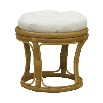 Tabouret en rotin avec coussin Uni