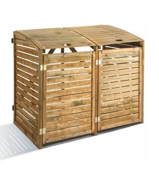 Abri-poubelles double en bois