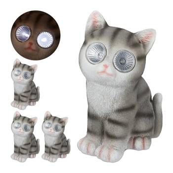 Lot de 4 figurines de jardin chat