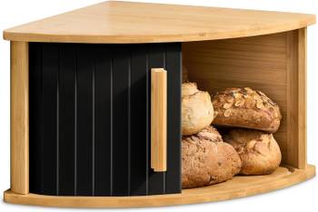 Eckbrotkasten Schwarz Bambus 7770623