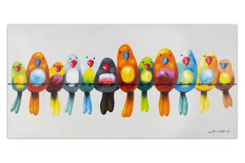 Acrylbild Handgemalt Papagei Zil