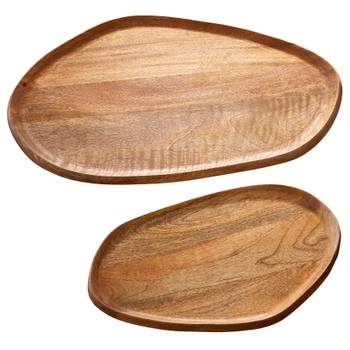 Dillman Serviertablett, großes schwarzes Holz, rechteckiges Essenstablett,  Butler-Tablett, Frühstückstablett mit Griffen (klein) – Oceanbargains