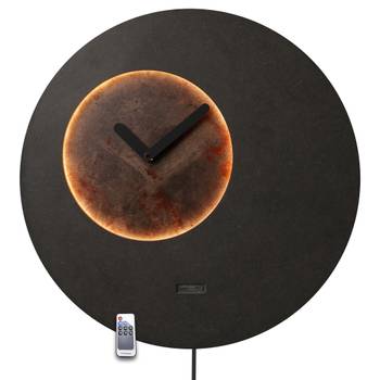 LED Wanduhr Mond Design 3D HOLZ Ø40cm