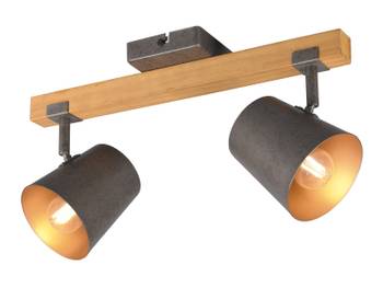 LED Deckenspots Holz, Silber 2-flammig