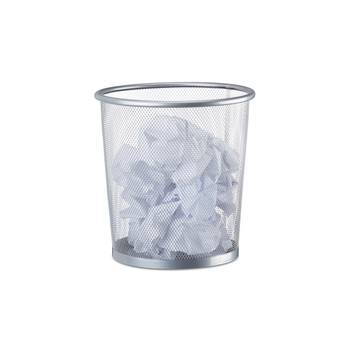 Papierkorb rund Metallgeflecht