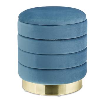 Pouf coiffeuse rangement bleu pétrole