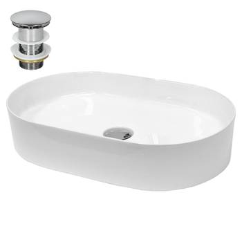 Vasque forme ovale 605x380x125 mm blanc