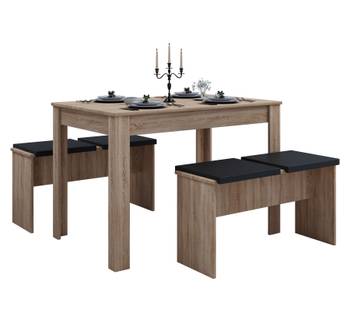 Holz Essgruppe Tischgruppe Bänke Esal XL