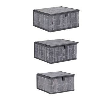 Lot de 3 paniers de rangement en bambou