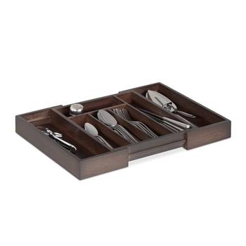 Range-Couverts Bambou Marron Extensible