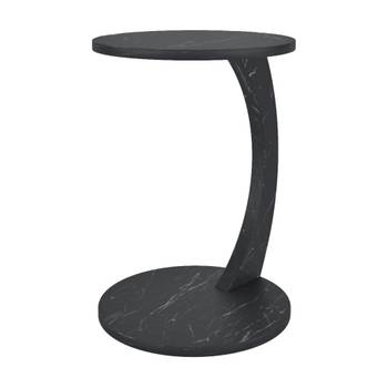 Table d’appoint Holeby ronde marbre noir