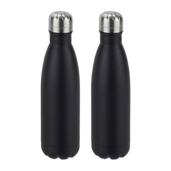 2 x Trinkflasche Edelstahl schwarz