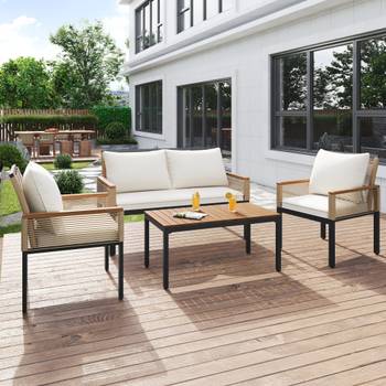 Gartenmöbel-Set RattanWoody 4-teilig