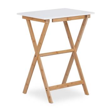 Table pliante blanche en bambou