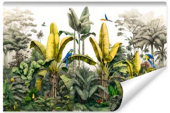 Fototapete PFLANZEN Bäume Papageien 3D