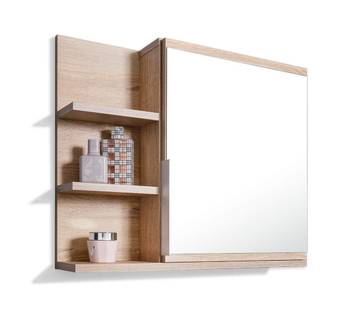 Badezimmerschrank mit Spiegel Eiche L