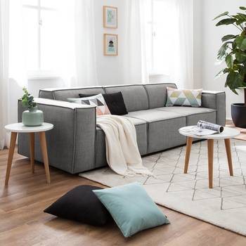 Sofa Kinx 3-Sitzer Hellgrau Webstoff 260x72x96 cm (BxHxT) Modern