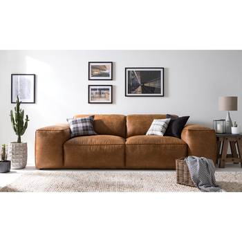 ars manufacti Bigsofa Manchester Cognac Microfaser 254x75x95 cm (BxHxT) Industrial