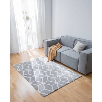 Top Square Teppich Play III Grau/Creme Rechteckig 120x170 cm (BxT) Webstoff