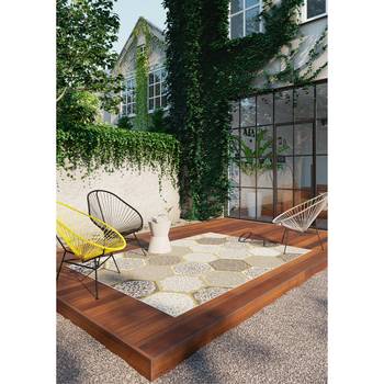 Top Square Teppich Flow VII Grau/Beige Rechteckig 160x230 cm (BxT) Modern Webstoff