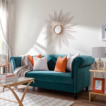 Jack & Alice Sofa Aviva 2-Sitzer Türkis Webstoff 177x79x78 cm