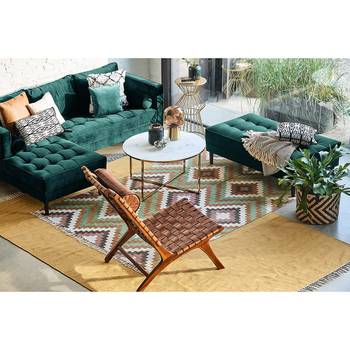 Eva Padberg Collection Ecksofa Laona Petrol Samt 201x80x155 cm