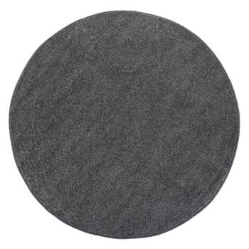 andiamo Kurzflorteppich Jacksonville Dunkelgrau Rund Ø 133 cm Modern Kunstfaser