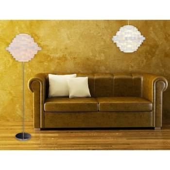 Näve Stehleuchte White Line 1-flammig Edelstahl Weiß Dimmbar Rund 55x150x55 cm (BxHxT) E27 40W