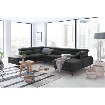 loftscape Wohnlandschaft Rivas Dunkelgrau Strukturstoff 330x79x232 cm