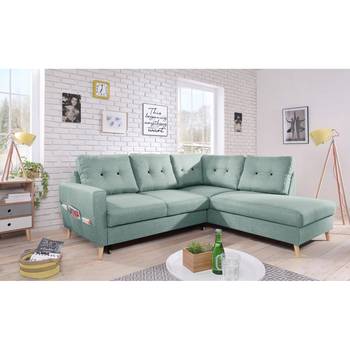 Mørteens Ecksofa Sola II Mintgrau Webstoff 230x90x198 cm mit Schlaffunktion