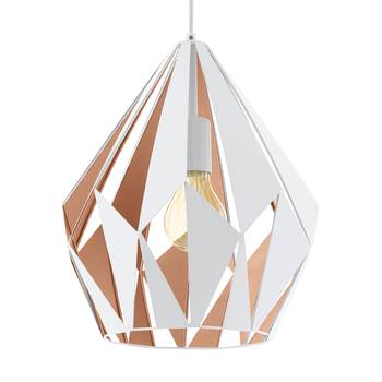 Eglo Pendelleuchte Carlton I Stahl Weiß/Kupfer Ø 31 cm 1-flammig E27