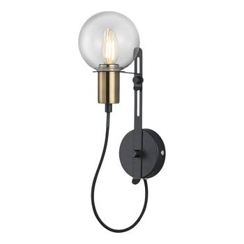 Trio Wandleuchte Nacho Schwarz/Bronze Eisen 1-flammig E14 12x39x16 cm (BxHxT)