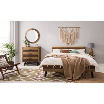 ars manufacti Massivholzbett Tamati II 160x200 cm Massivholz Pinie Dunkelbraun