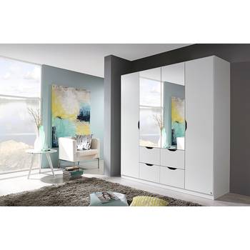 Rauch Packs Drehtürenschrank Freiham Alpinweiß mit Spiegel 181x197x54 cm (BxHxT) 4-türig Spanplatte Modern