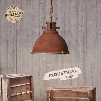 Brilliant Pendelleuchte Jesper II Stahl Rostbraun Industrial 38x133x38 cm (BxHxT) 1-flammig E27 60W