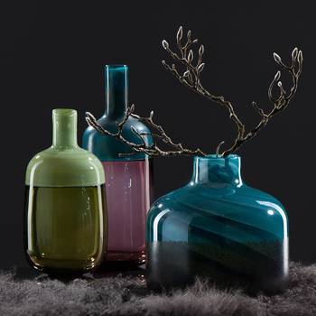 Leonardo Vase Lucente X Türkis/Rosa Glas 15x38x15 cm (BxHxT) illuminantsType