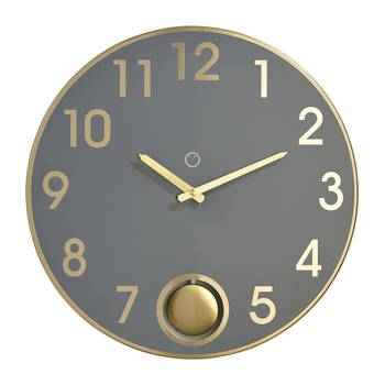 Sompex Wanduhr Brussels Metall Ø 38 cm Grau/Gold