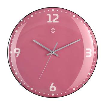 Sompex Wanduhr Rio dome Kunststoff/Glas Ø 35,5 cm pink