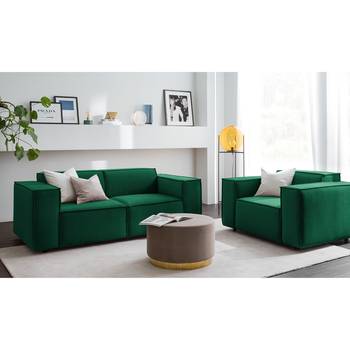 Sofa Kinx II 2-Sitzer Dunkelgrün Samt 189x71x96 cm (BxHxT) Glamour