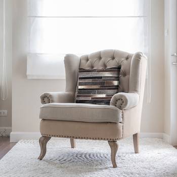 Kayoom Dekokissen Lavish Brick Dunkelbraun 45x45 cm (BxH) Gestreift Echtleder