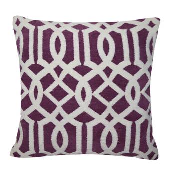 twentyfour Dekokissen Limes Creme/Weinrot 40x40 cm (BxH) Baumwolle/Polyester