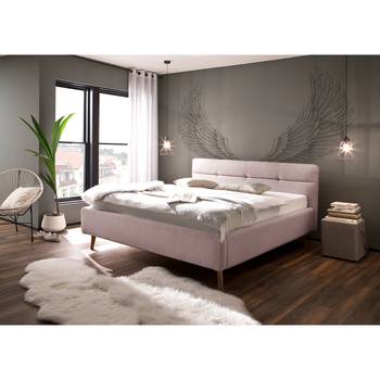 meise.möbel Polsterbett Lotte 160x200 cm Webstoff Altrosa mit Bettkästen/Lattenrost