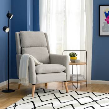 Mørteens Sessel Goor Hellgrau Webstoff 73x102x92 cm (BxHxT)