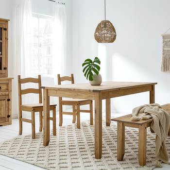 Maison Belfort Esstisch Finca Rustica I Massivholz Kiefer 160x75x90 cm (BxHxT) Landhaus für 4-6 Personen